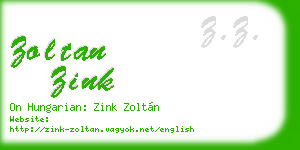 zoltan zink business card